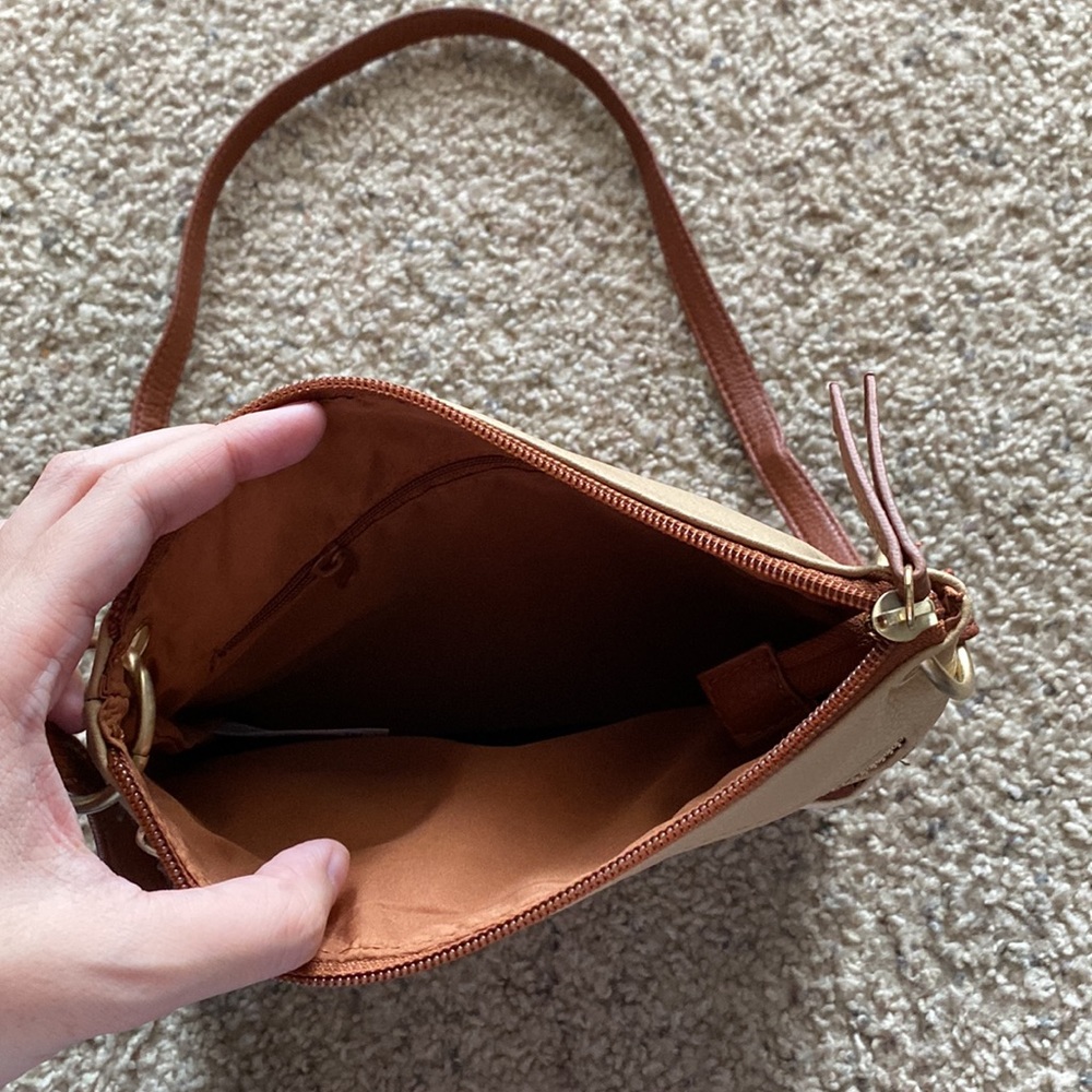 Women's brown, tan, and beige crossbody purse - Picture 3 of 5